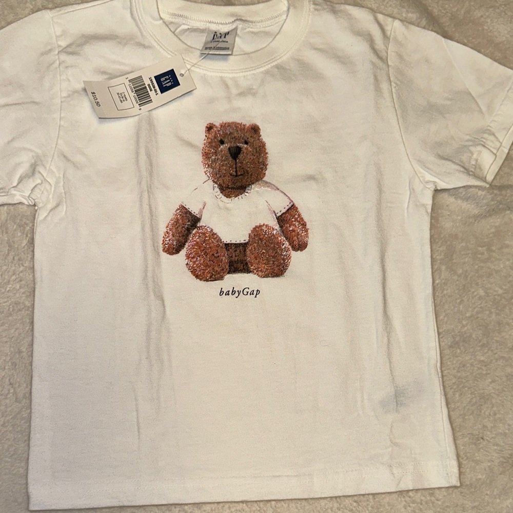 NWT BABY GAP BRENNAN BEAR WHITE TEE SHIRT CLASSIC 2T 2 NEW